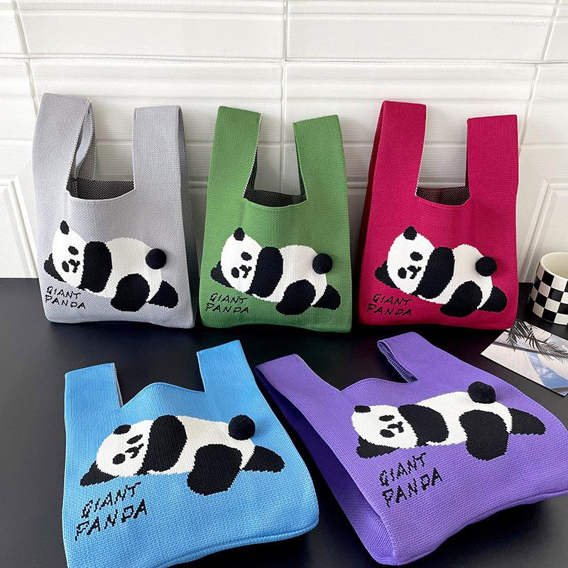 Shopping Bags Creative Cartoon Cute Panda Knitted Hand Bag Handbag Student Vest Armpit Niche Open No Inner, Pink 2
Shopping Bags Creative Cartoon Cute Panda Knitted Hand Bag Handbag Student Vest Armpit Niche Open No Inner, Pink 2