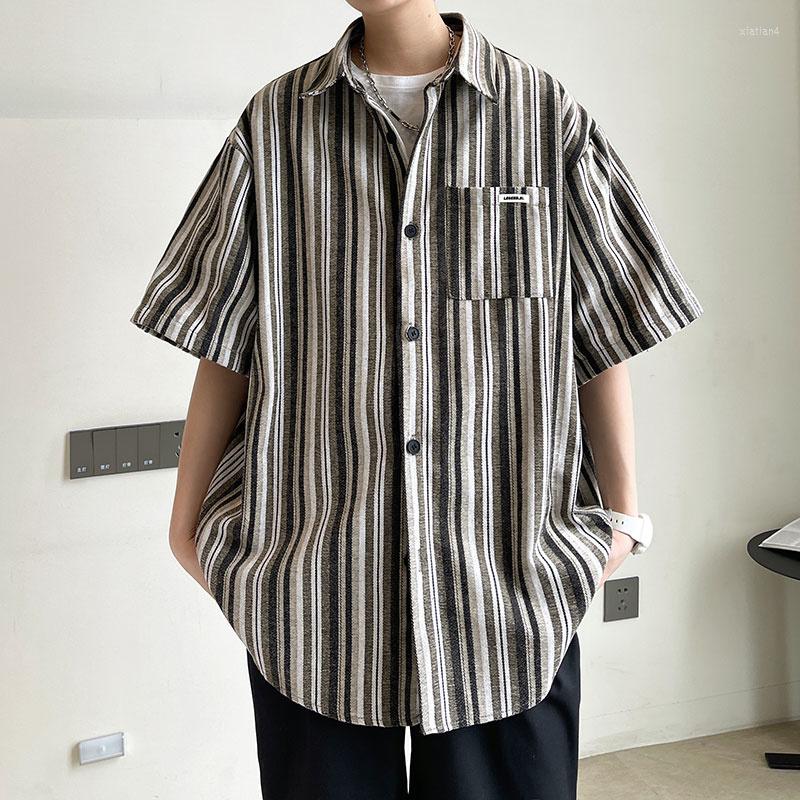 Men's Casual Shirts Summer Short Sleeved Shirt Men Fashion Retro Striped Streetwear Korean Loose Mens Oversized -3XL, Black stripe
Men's Casual Shirts Summer Short Sleeved Shirt Men Fashion Retro Striped Streetwear Korean Loose Mens Oversized -3XL, Black stripe