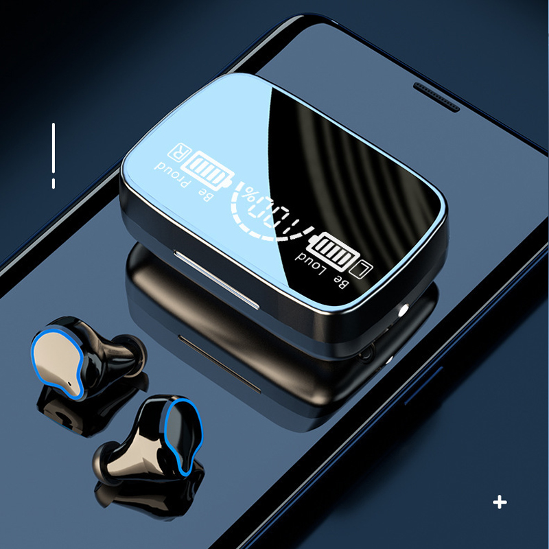 Wireless Earbuds 5.1 with Charging Case 120H Play Time Cell Phones Charging Function Built-in Microphone IPX7 Waterproof Flashlight Bluetooth Earphone