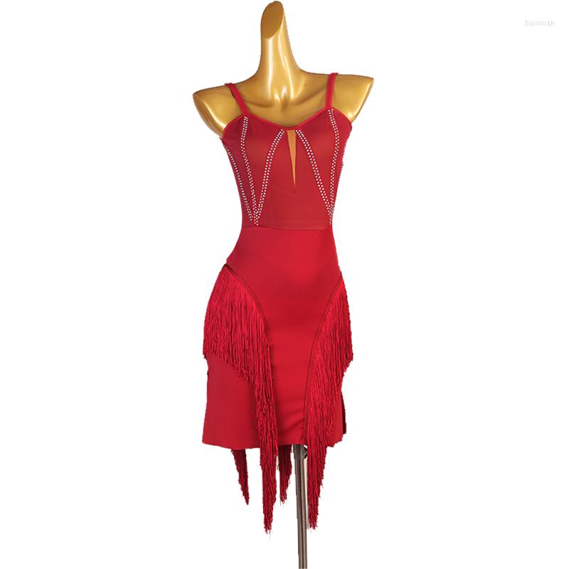 Stage Wear Latin Dance Dresses For Women Competition Costumes Ballroom Practice Female Sexy Suspenders High Grade Evening Clothing, Wine red
Stage Wear Latin Dance Dresses For Women Competition Costumes Ballroom Practice Female Sexy Suspenders High Grade Evening Clothing, Wine red