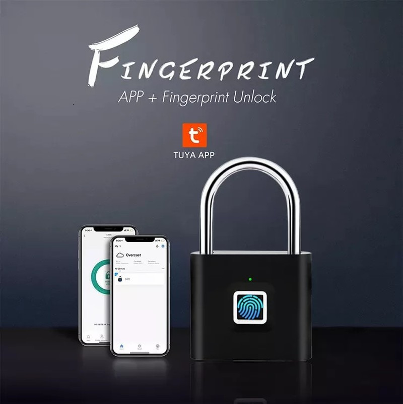 Smart Lock Tuya Fingerprint Padlock Home Security Anti theft Waterproof Bluetooth Remote Control Battery Power USB Keyless Door 230414
Smart Lock Tuya Fingerprint Padlock Home Security Anti theft Waterproof Bluetooth Remote Control Battery Power USB Keyless Door 230414