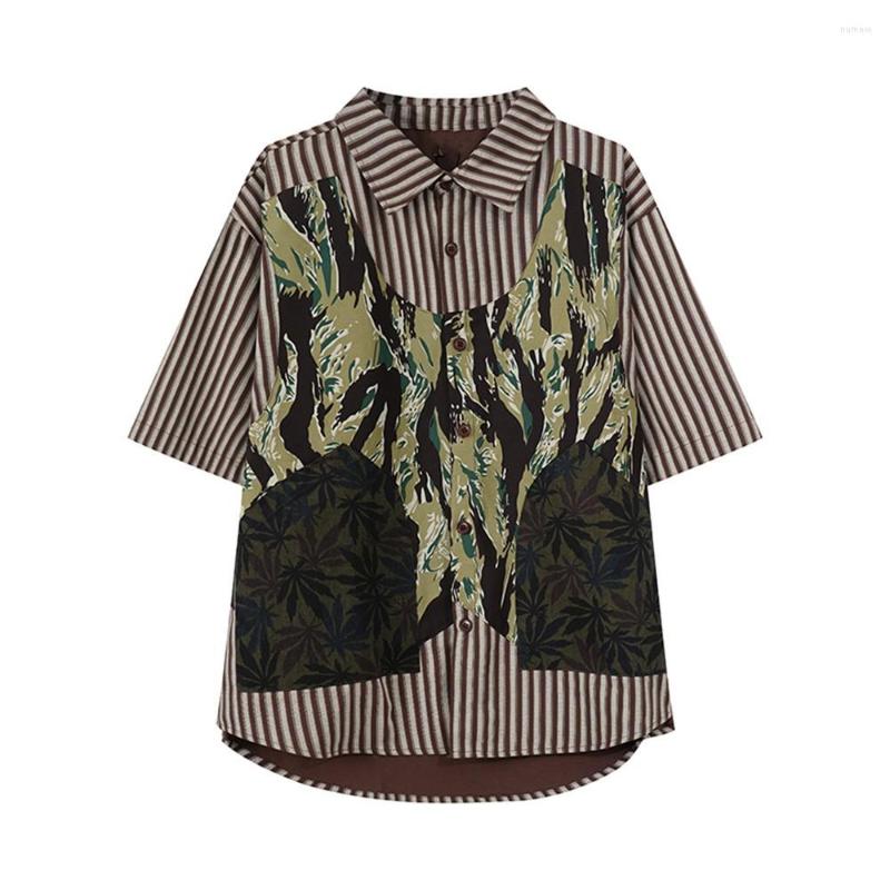 Men's Casual Shirts Fake Two Piece Striped Short Sleeve Man Vintage Streetwear Spliced Pockets Loose Tops Spring Summer, Beige
Men's Casual Shirts Fake Two Piece Striped Short Sleeve Man Vintage Streetwear Spliced Pockets Loose Tops Spring Summer, Beige