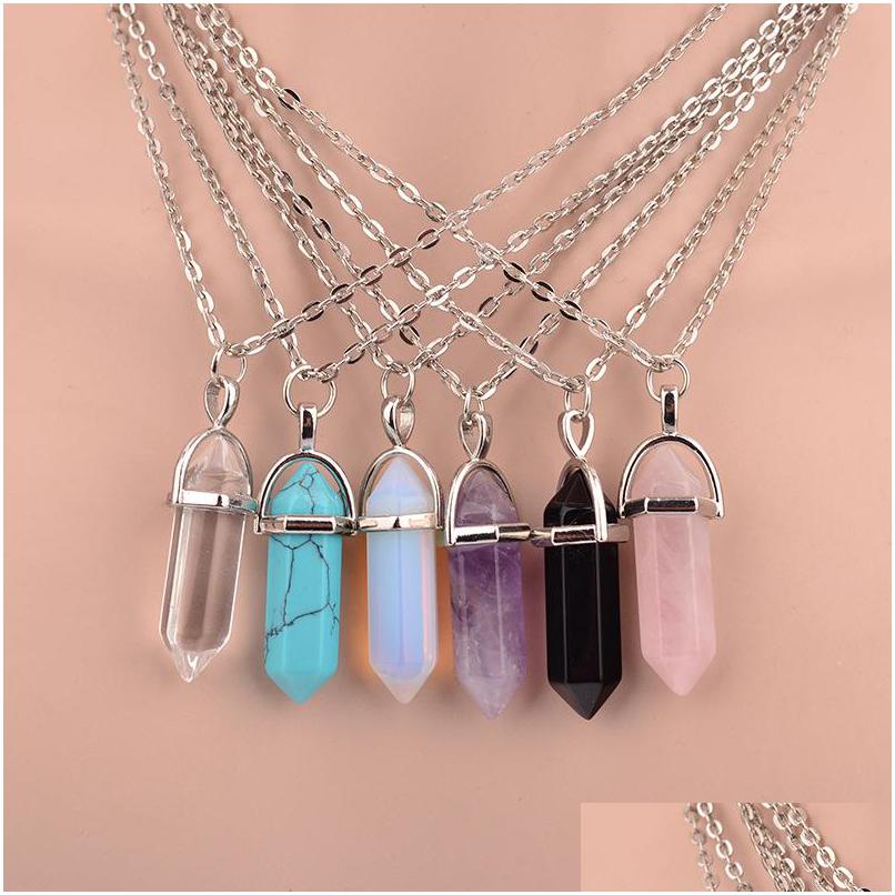 Pendant Necklaces Hexagonal Prism Shaped Natural Stone Necklace Quartz Turquoise For Men Women Gift Drop Delivery Jewelry Pen Dhgarden Dhd1M
Pendant Necklaces Hexagonal Prism Shaped Natural Stone Necklace Quartz Turquoise For Men Women Gift Drop Delivery Jewelry Pen Dhgarden Dhd1M