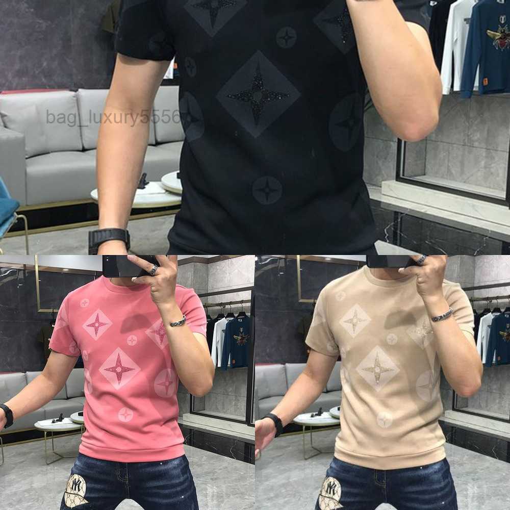 Men's T-shirts Luxury New Printing Mercerized Cotton Rhinestone Casual Male Slim Tees Designer Round Collar Short Sleeve Top Clothes Pink Blue M, Khaki
Men's T-shirts Luxury New Printing Mercerized Cotton Rhinestone Casual Male Slim Tees Designer Round Collar Short Sleeve Top Clothes Pink Blue M, Khaki