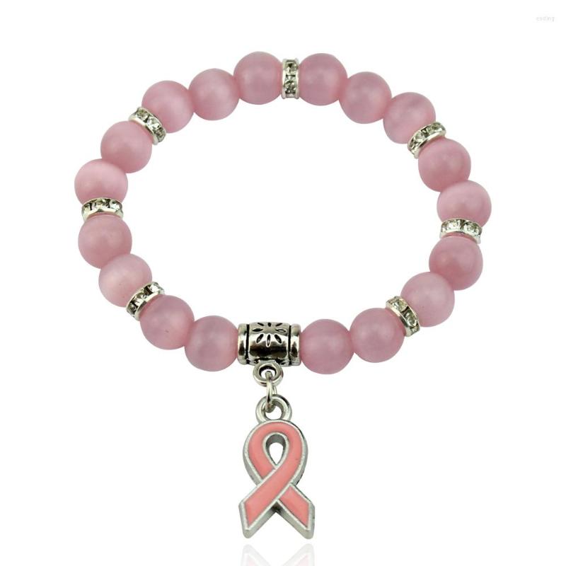 Link Bracelets Arrival Breast Cancer Awareness Jewelry White Pink Opal Beaded Bracelet Ribbon Charm Bracelets&Bangles
Link Bracelets Arrival Breast Cancer Awareness Jewelry White Pink Opal Beaded Bracelet Ribbon Charm Bracelets&Bangles