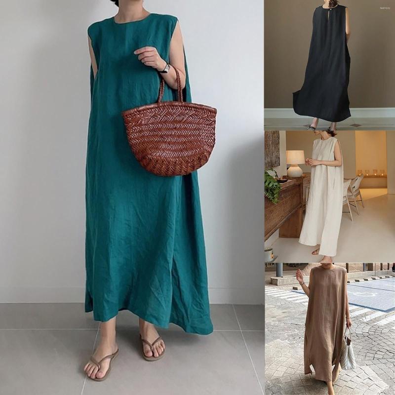 Casual Dresses Women Party Dress Ladies Summer Solid Cotton And Linen Vest Round Neck Sleeveless Maxi Suit Jacket For, Beige
Casual Dresses Women Party Dress Ladies Summer Solid Cotton And Linen Vest Round Neck Sleeveless Maxi Suit Jacket For, Beige