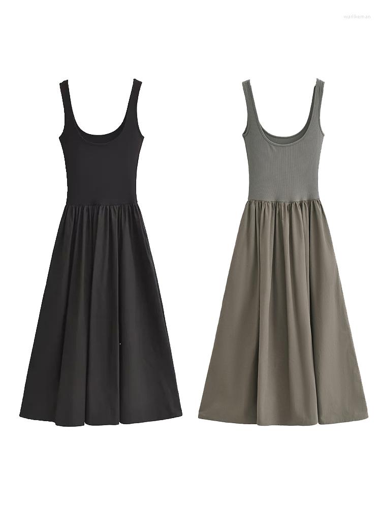 Casual Dresses Women Ribbed U Tank A- Line Pacthwork Maxi Balletcore Ballet Sweet Dress, Black
Casual Dresses Women Ribbed U Tank A- Line Pacthwork Maxi Balletcore Ballet Sweet Dress, Black