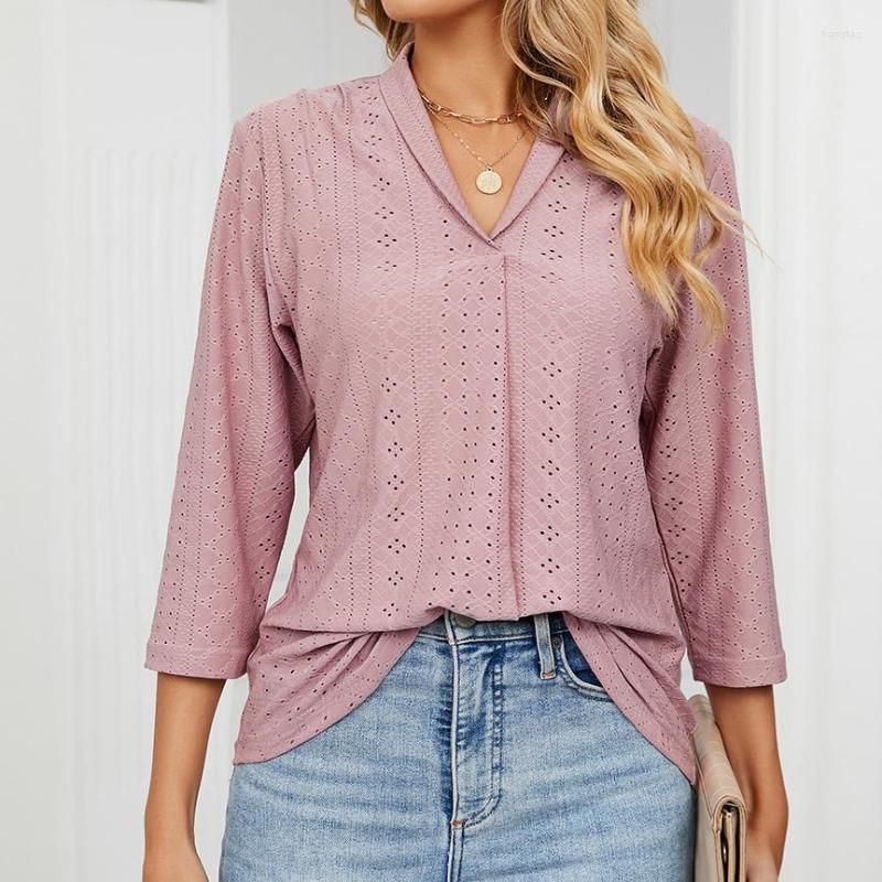 Women's Blouses Leisure Solid Purple Pink Blouse Womens Tops Office Ladies Fashion Spring Basic Elegant Casual V Neck Top Tunics, Q1
Women's Blouses Leisure Solid Purple Pink Blouse Womens Tops Office Ladies Fashion Spring Basic Elegant Casual V Neck Top Tunics, Q1