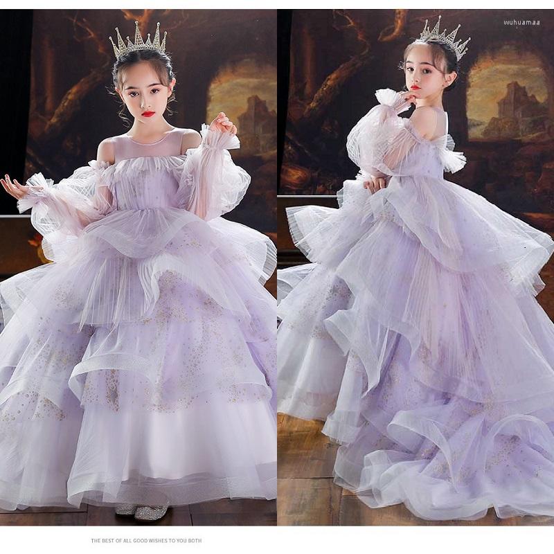 Girl Dresses Purple Flower For Wedding Robe De Soiree Mariage Kids Pageant Gowns Tulle Ruffled First Communion Dress
Girl Dresses Purple Flower For Wedding Robe De Soiree Mariage Kids Pageant Gowns Tulle Ruffled First Communion Dress