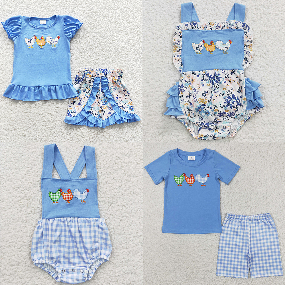 Fashion Kids Designer Clothes Boys Summer Sets Toddler Girl Clothing Chicken Cotton Boutique Sibling Outfits Baby Romper New, Blue
Fashion Kids Designer Clothes Boys Summer Sets Toddler Girl Clothing Chicken Cotton Boutique Sibling Outfits Baby Romper New, Blue