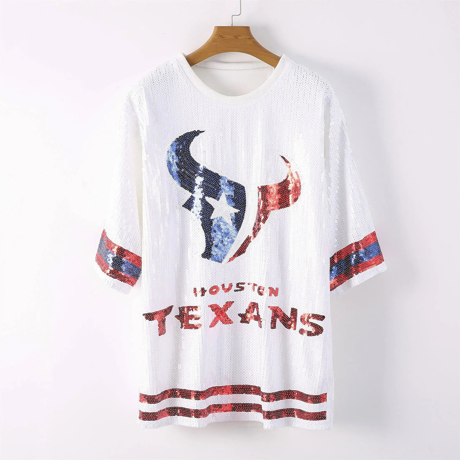 Women s T Shirt 2023 Baseball Football Game Female Tops Sequin Women Jersey Dress 231114