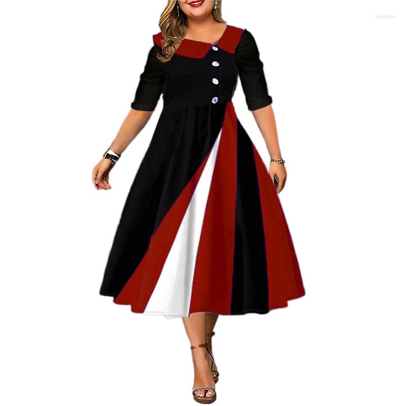Plus Size Dresses Curvy Women Work Dress Vintage Asymmetrical Neck Half Sleeve Geometric Printed A Line Swing Formal Office, Burgundy
Plus Size Dresses Curvy Women Work Dress Vintage Asymmetrical Neck Half Sleeve Geometric Printed A Line Swing Formal Office, Burgundy