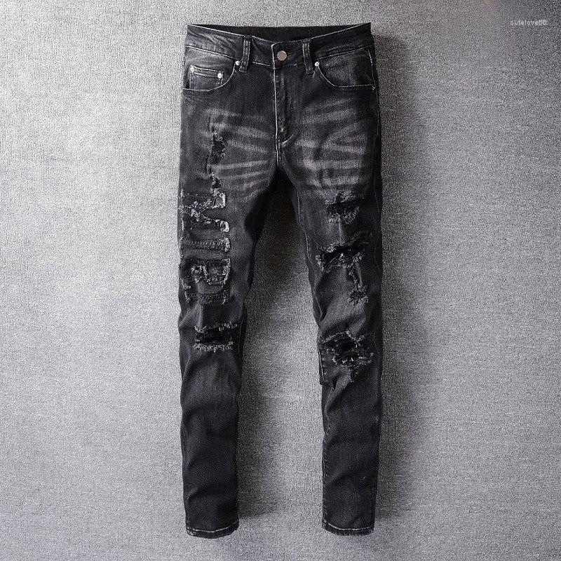 Men's Jeans Vintage Hole Letter Patchwork Men Jean Punk Hip Hop Retro Ripped Designer Straight-leg Pants Distressed Casual Long Trousers, Black
Men's Jeans Vintage Hole Letter Patchwork Men Jean Punk Hip Hop Retro Ripped Designer Straight-leg Pants Distressed Casual Long Trousers, Black