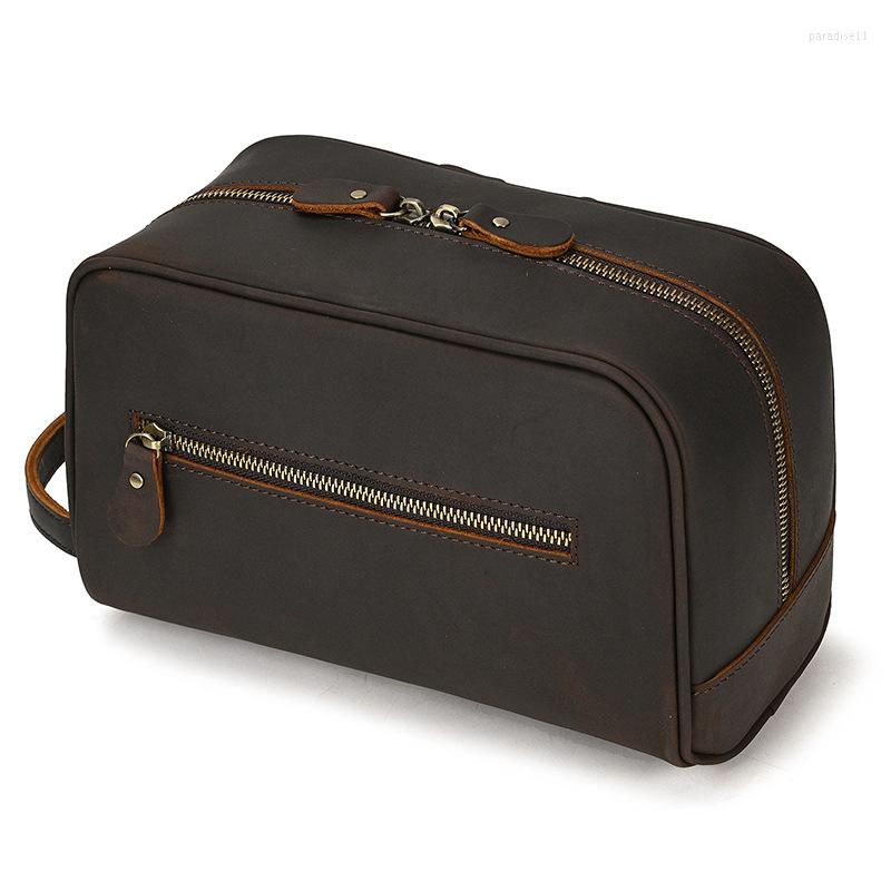 Cosmetic Bags Genuine Leather Toiletry Bag For Men Wash Shaving Dopp Kit Women Travel Make UP Pouch Case Organizer Necessaire, 9588 dark brown
Cosmetic Bags Genuine Leather Toiletry Bag For Men Wash Shaving Dopp Kit Women Travel Make UP Pouch Case Organizer Necessaire, 9588 dark brown