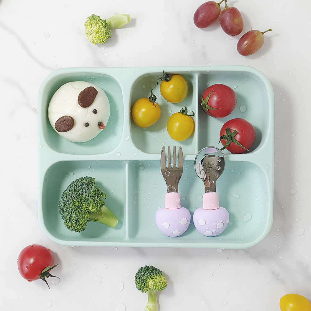 Cups Dishes Utensils Tableware Cartoon Kids Spoon Fork Set Dessert Spoon for Children Fork Baby Gadgets Feed Kid Children's Cutlery for Kids Fedd