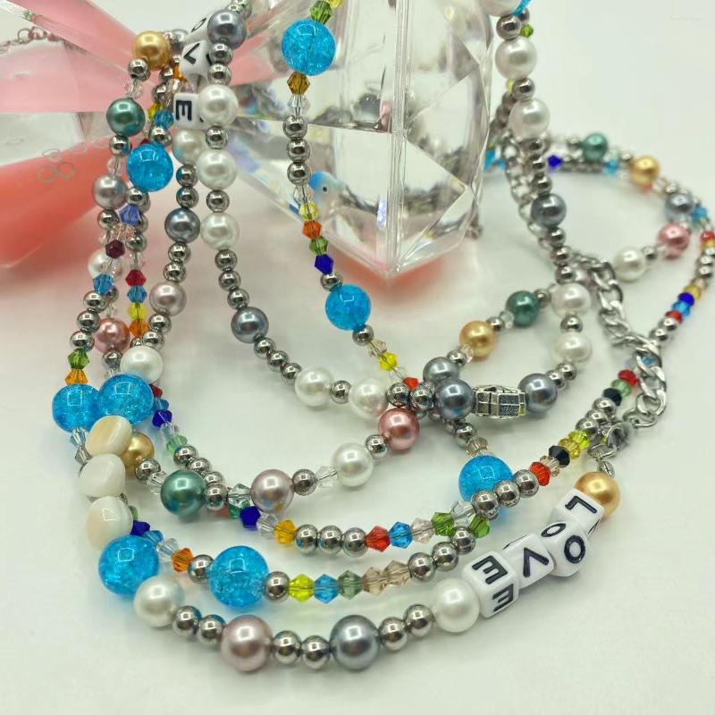 Chains Fashion Charm Handmade Beaded Pearl Crystal Necklace Luxury Boutique Hip Hop Style Men's And Women's Simple Collarbone Chain
Chains Fashion Charm Handmade Beaded Pearl Crystal Necklace Luxury Boutique Hip Hop Style Men's And Women's Simple Collarbone Chain