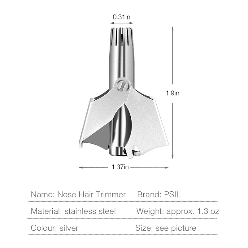 Manual Ear and Nose Hair Trimmer Stainless Steel Painless Professional Rotary Hair Clipper Washable Ear Hair Cutter with Brush