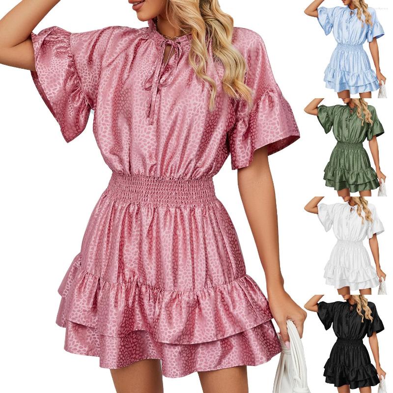 Casual Dresses QIWN 2023 Spring And Summer Satin Jacquard Cake Women's Dress Spotted Print Flare Sleeve Loose V-neck Ruffle At Waist, Army green
Casual Dresses QIWN 2023 Spring And Summer Satin Jacquard Cake Women's Dress Spotted Print Flare Sleeve Loose V-neck Ruffle At Waist, Army green