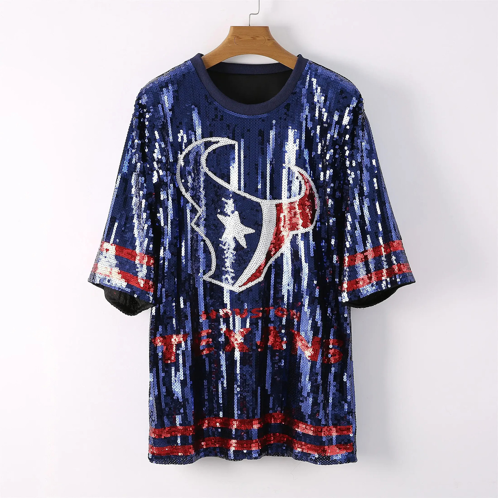 Women s T Shirt 2023 Baseball Football Game Female Tops Sequin Women Jersey Dress 231114