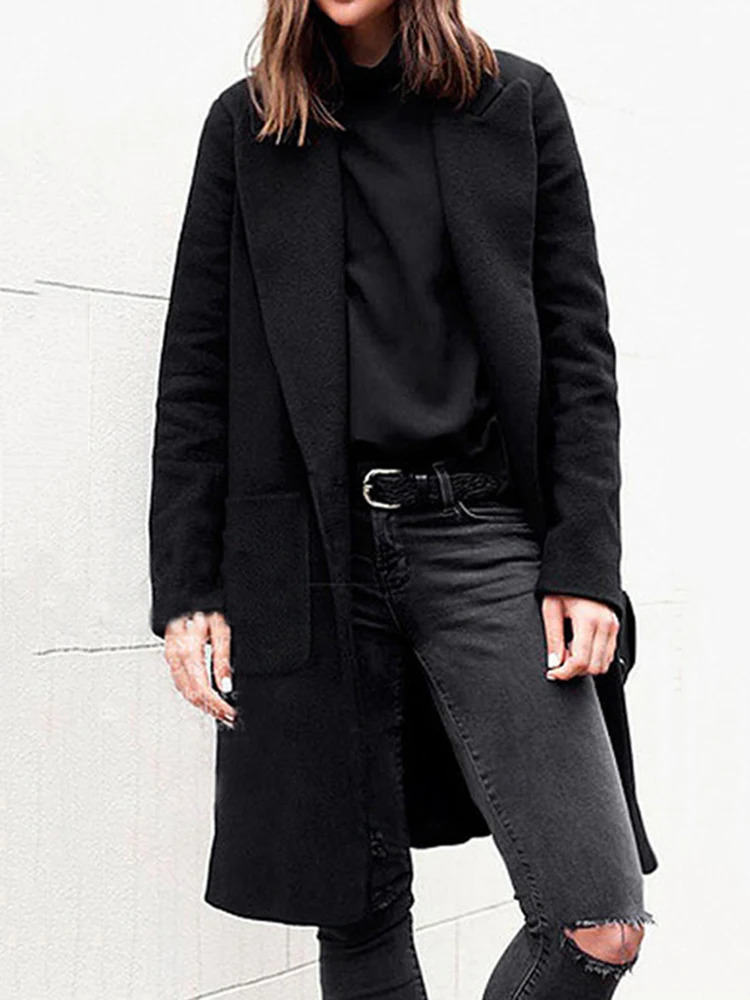 Women's Wool Blends Sungtin Classic Camel Woolen Coat for Women Oversized Lapel Collar Long Overcoat Korean Fashion Loose Autumn Winter Clothes 2