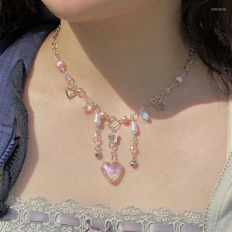 Pendant Necklaces Y2k Fairycore Heart-shaped Necklace Handmade Jewelry Aesthetic Cottagecore
Pendant Necklaces Y2k Fairycore Heart-shaped Necklace Handmade Jewelry Aesthetic Cottagecore