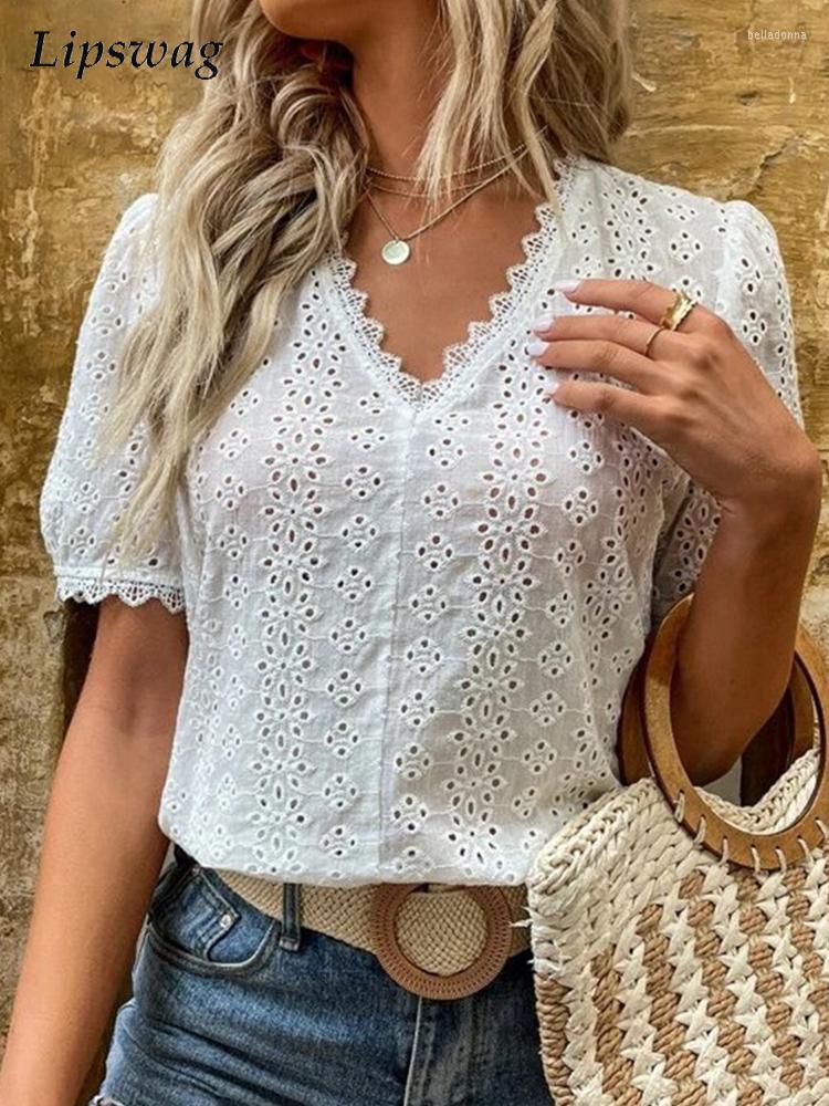 Women's Blouses Fashion Lace Embroidery Hollow Women Solid Color Short Sleeve V Neck Shirts Blouse Summer Elegant Office Ladies Tops, 04 purple
Women's Blouses Fashion Lace Embroidery Hollow Women Solid Color Short Sleeve V Neck Shirts Blouse Summer Elegant Office Ladies Tops, 04 purple