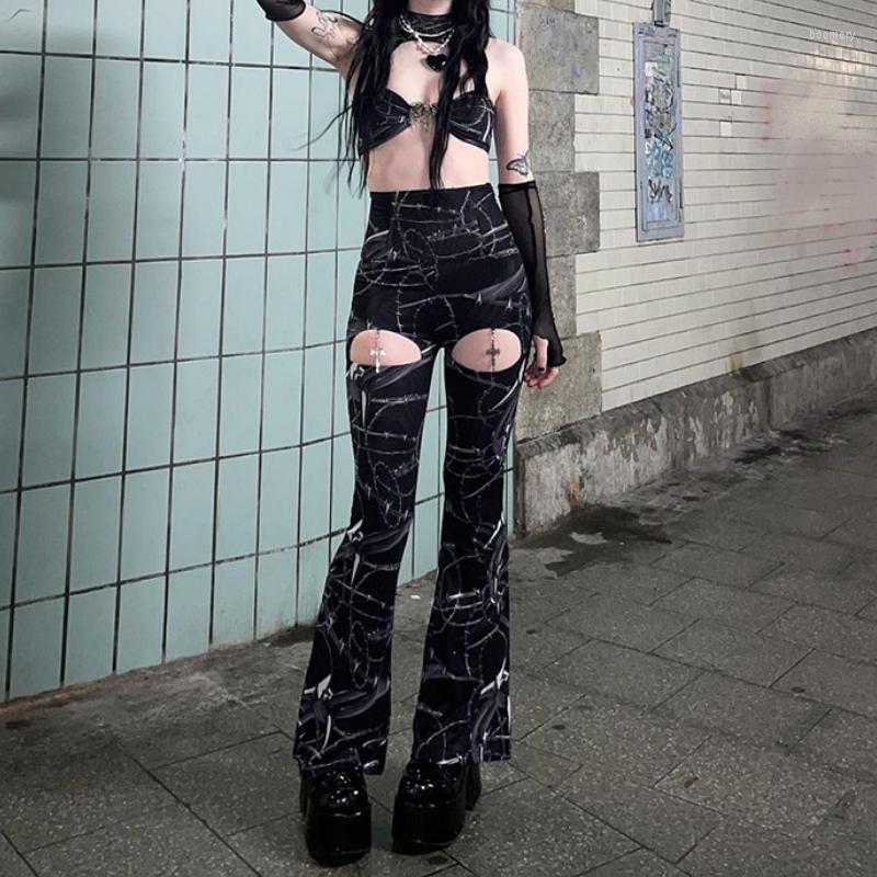 Women' Pants Gothic Dark Print Hollow Out Slim Flare Women Cross Pendant High Waist Casual Punk Bottoms Streetwear Y2K Clothes, Black
Women' Pants Gothic Dark Print Hollow Out Slim Flare Women Cross Pendant High Waist Casual Punk Bottoms Streetwear Y2K Clothes, Black
