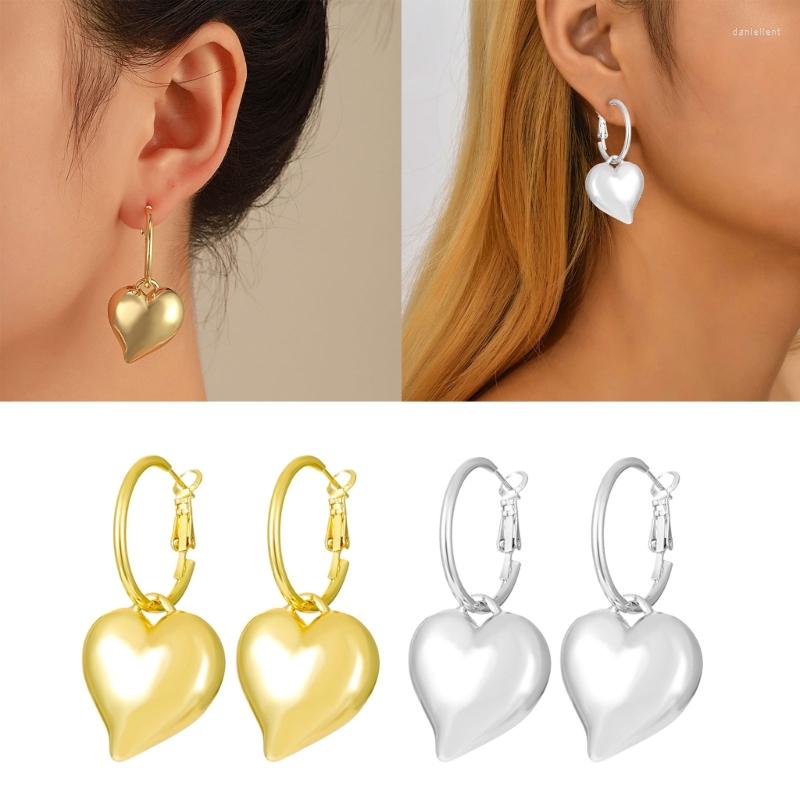 Dangle Earrings Temperament Round Circle Ear Buckle Female Classic Glossy Love Heart 
Dangle Earrings Temperament Round Circle Ear Buckle Female Classic Glossy Love Heart