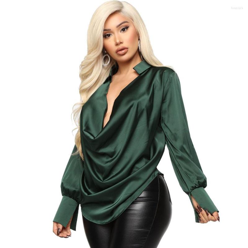 Women' Blouses Felyn 2023 Quality Silk Blouse Solid Turn-down Collar Elegant Shirts Tops, Green
Women' Blouses Felyn 2023 Quality Silk Blouse Solid Turn-down Collar Elegant Shirts Tops, Green