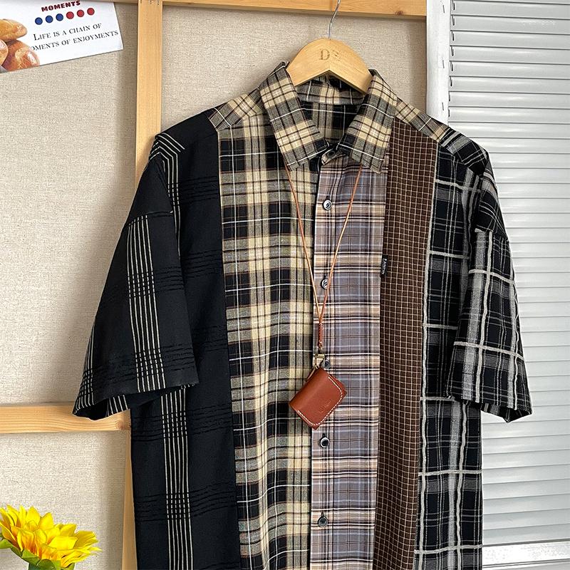 Men's Casual Shirts Spring Men's Spliced Short Sleeved Harajuku Neutral Woman Fashion Personalized Hip Hop College Stripe Shirt Coat, Black patchwork
Men's Casual Shirts Spring Men's Spliced Short Sleeved Harajuku Neutral Woman Fashion Personalized Hip Hop College Stripe Shirt Coat, Black patchwork