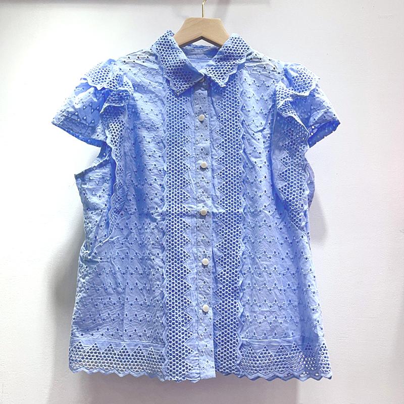Women's Blouses Fashion Women's Embroidery Sexy Hollow Out Shirt Tops Summer Office Lady Pink Ruffles Short Sleeve Single-Breasted White, Blue
Women's Blouses Fashion Women's Embroidery Sexy Hollow Out Shirt Tops Summer Office Lady Pink Ruffles Short Sleeve Single-Breasted White, Blue