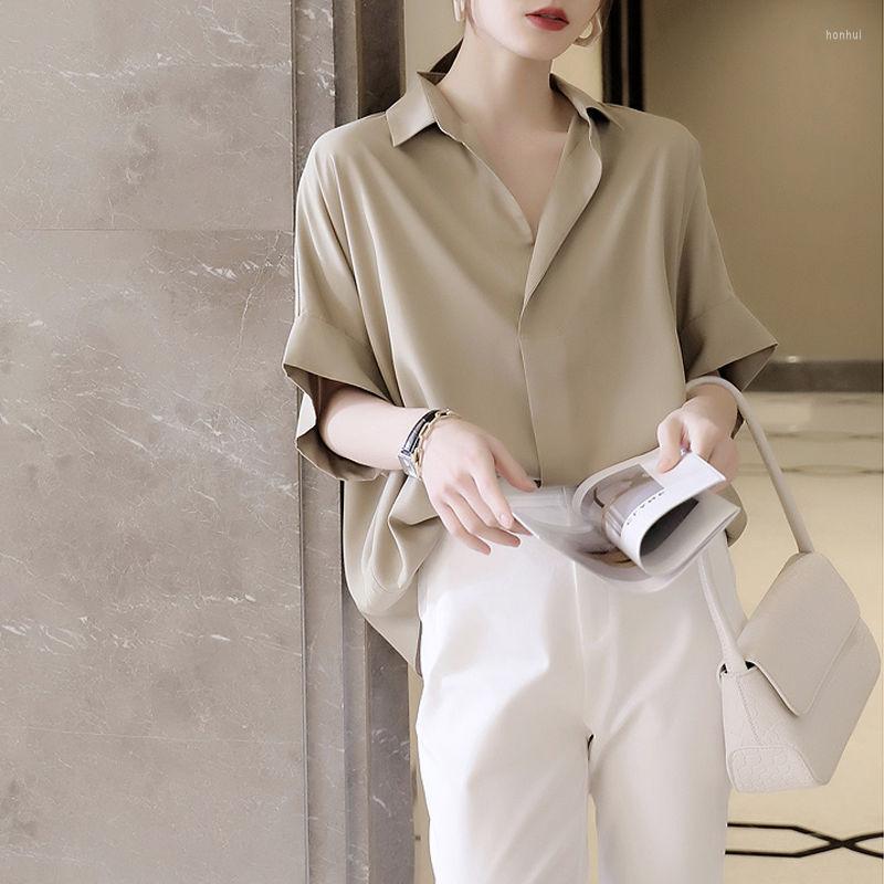 Women' Blouses Shirt Blouse Women' 2023 Summer Wild Temperament Short-sleeved Design Sensible Small Shades Foreign Air Aged, Khaki 
Women' Blouses Shirt Blouse Women' 2023 Summer Wild Temperament Short-sleeved Design Sensible Small Shades Foreign Air Aged, Khaki