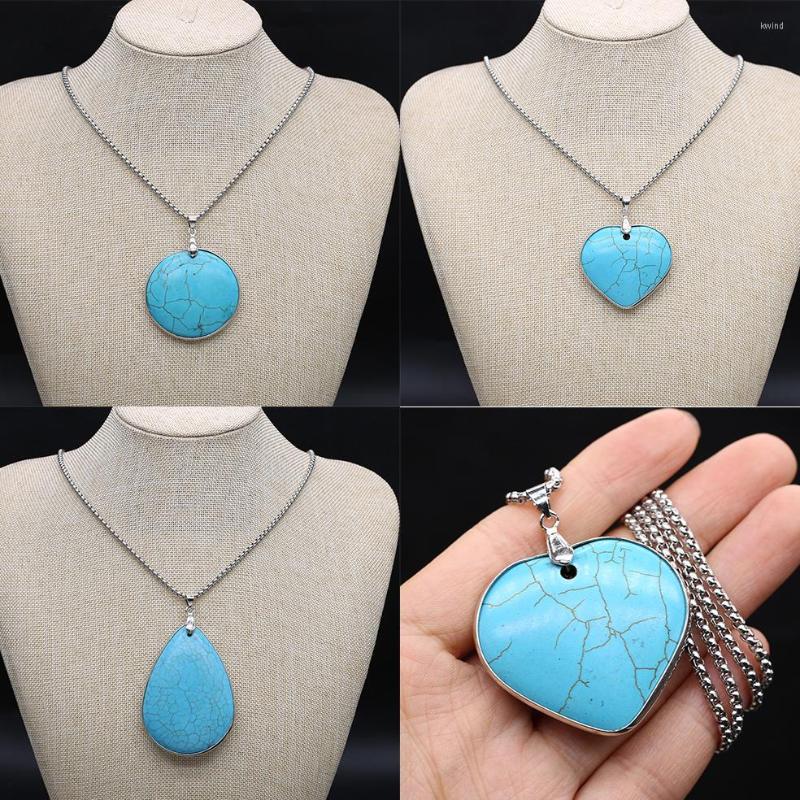 Pendant Necklaces Charm Natural Stone Blue Turquoise Geometry Love Round Water Drop Shape Necklace For Women Jewelry Gift
Pendant Necklaces Charm Natural Stone Blue Turquoise Geometry Love Round Water Drop Shape Necklace For Women Jewelry Gift