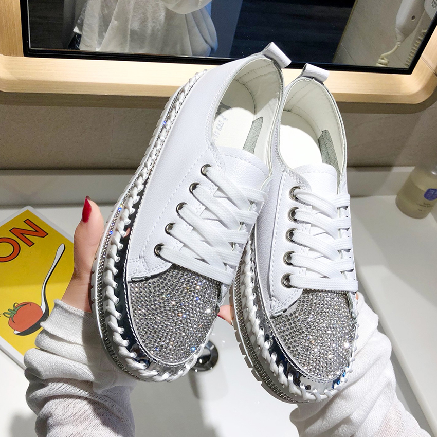 Dress Shoes Comemore Spring Fashion Bling Lace Up Ladies Casual Comfortable Round Toe Platform Sneakers White Women Crystal Shoe 2023 230414, Sliver
Dress Shoes Comemore Spring Fashion Bling Lace Up Ladies Casual Comfortable Round Toe Platform Sneakers White Women Crystal Shoe 2023 230414, Sliver