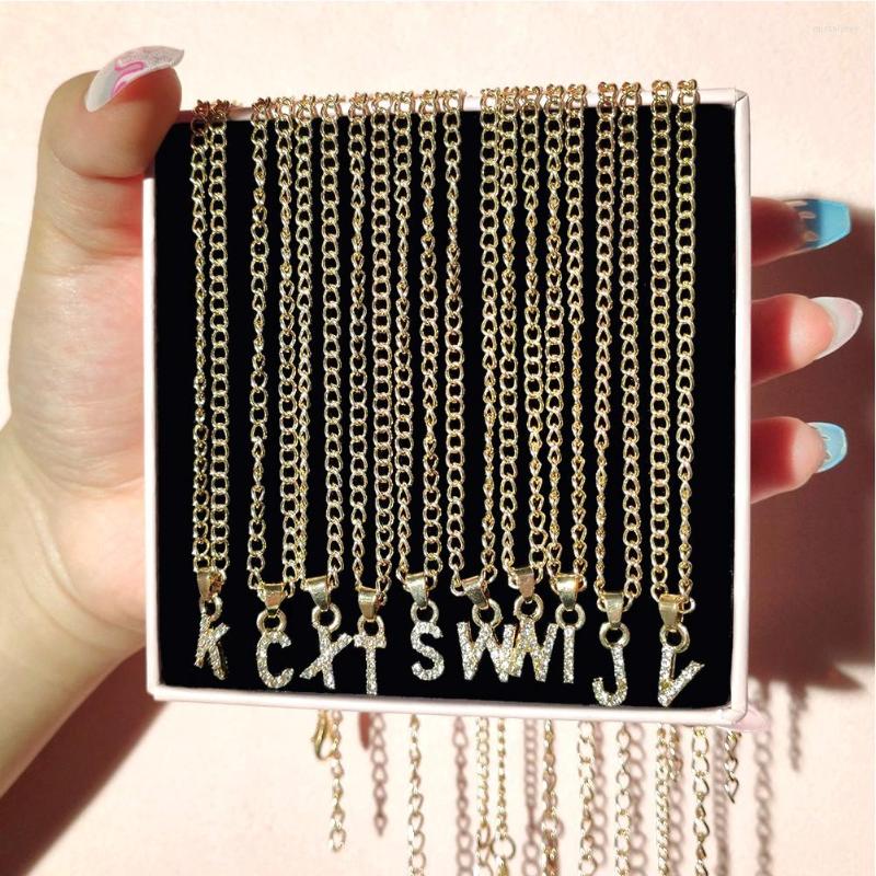 Chains Flatfoosie Trendy Initial Letter Name Necklace For Women Golden Link Chain Necklaces A-Z Alphabet Rhinestone Pendant Jewelry
Chains Flatfoosie Trendy Initial Letter Name Necklace For Women Golden Link Chain Necklaces A-Z Alphabet Rhinestone Pendant Jewelry