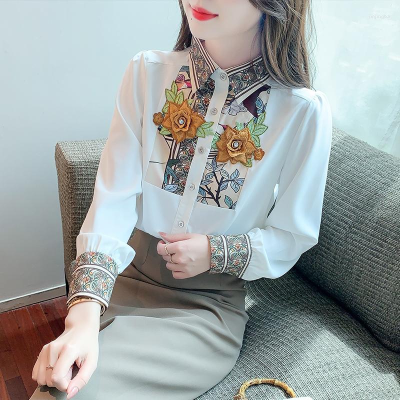 Women' Blouses 2023 Autumn Vintage Flower Printed Tops Long-sleeved Chiffon Blouse Single-breasted Women Shirt Blusa, Ph
Women' Blouses 2023 Autumn Vintage Flower Printed Tops Long-sleeved Chiffon Blouse Single-breasted Women Shirt Blusa, Ph