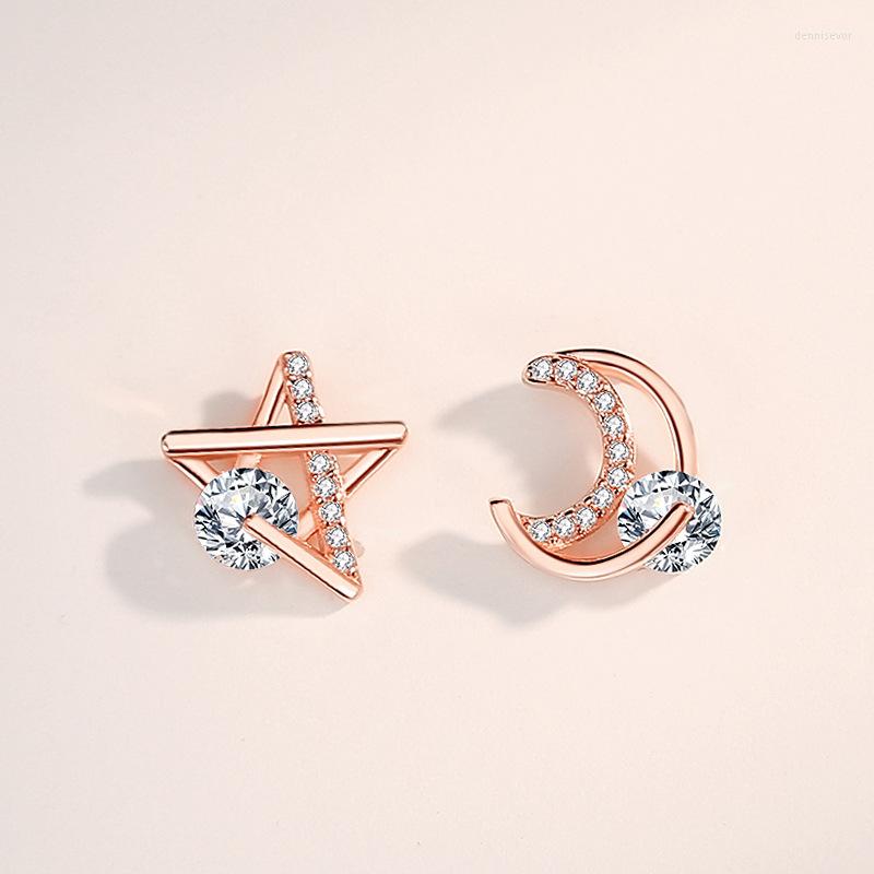 Stud Earrings S925 Sterling Silver Star Moon Female Micro-inset Asymmetrical Rose Gold Cute Compact Ear Accessories
Stud Earrings S925 Sterling Silver Star Moon Female Micro-inset Asymmetrical Rose Gold Cute Compact Ear Accessories