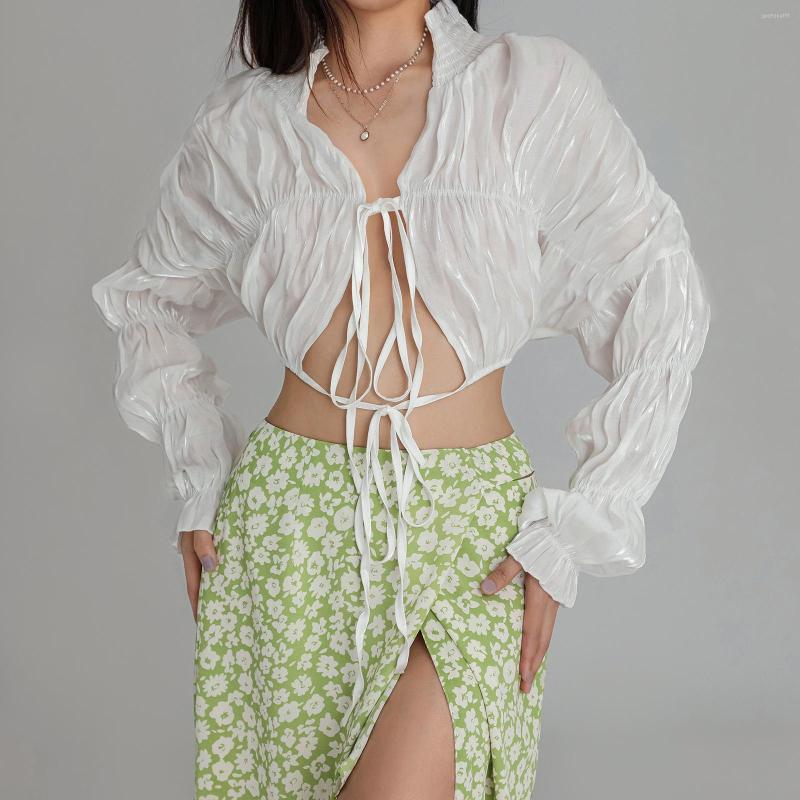 Women' Blouses Doury Vintage Lantern Sleeve Blouse Fairycore Crop Top Women Sexy Hollow Out Bandage Tees 2000s Tshirt Aesthetic Streetwear
Women' Blouses Doury Vintage Lantern Sleeve Blouse Fairycore Crop Top Women Sexy Hollow Out Bandage Tees 2000s Tshirt Aesthetic Streetwear