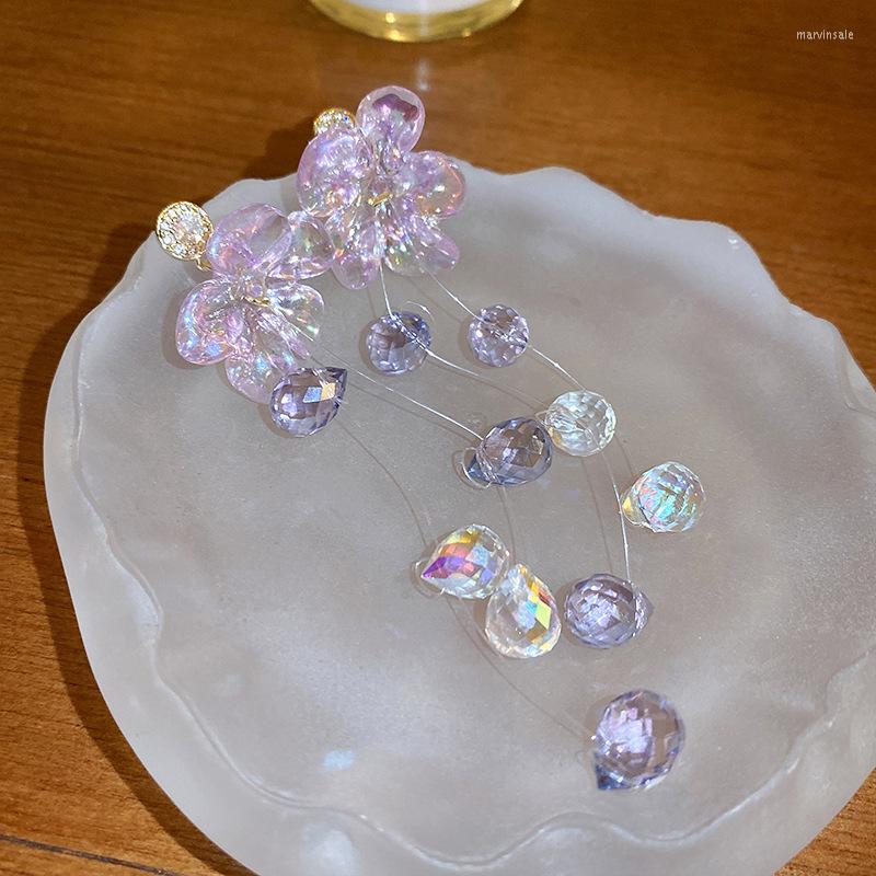 Dangle Earrings MENGJIQIAO Korea Zircon Crystal Pink Flower Drop For Women Girls Purple Tassel Long Pendientes Oorbellen Jewelry Gifts 
Dangle Earrings MENGJIQIAO Korea Zircon Crystal Pink Flower Drop For Women Girls Purple Tassel Long Pendientes Oorbellen Jewelry Gifts
