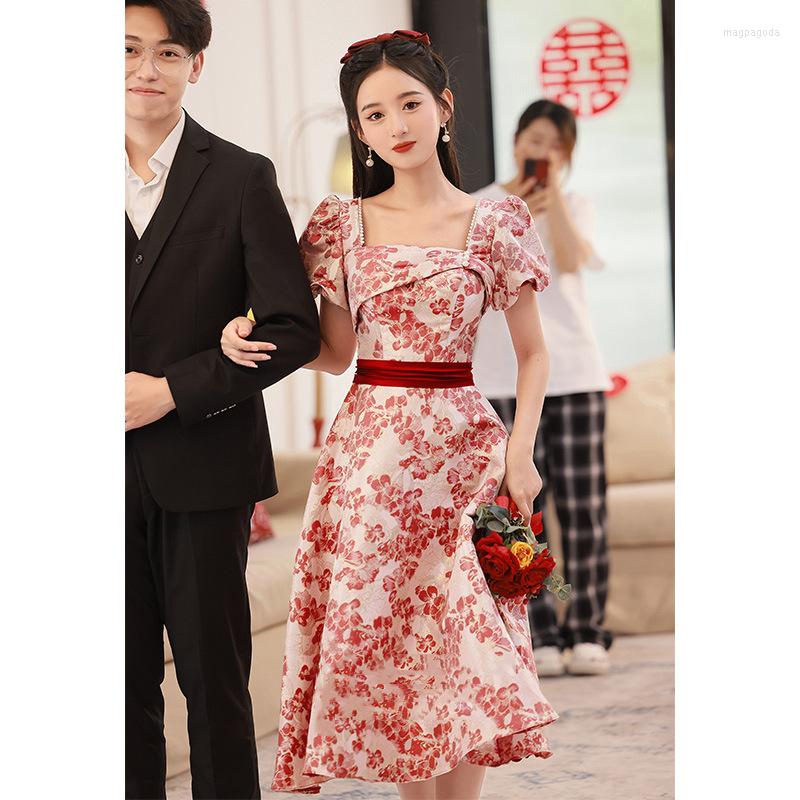 Ethnic Clothing Pearl Collar Summer Bridesmaid Wedding Party Dressing Gown Women Short Sleeve Elegant Cheongsam Vestidso Satin Qipao
Ethnic Clothing Pearl Collar Summer Bridesmaid Wedding Party Dressing Gown Women Short Sleeve Elegant Cheongsam Vestidso Satin Qipao