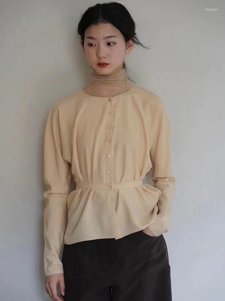 Women' T Shirts Silk Blouse Feminine Round-neck Long-Sleeved Shirt 2023 Spring Style, Black
Women' T Shirts Silk Blouse Feminine Round-neck Long-Sleeved Shirt 2023 Spring Style, Black