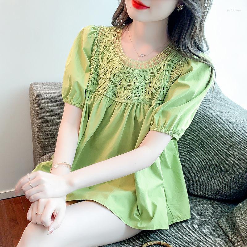 Women' Blouses Fashion Casual Women Cotton Shirt 2023 Summer Short Sleeve Blouse Solid Color Loose Oversize Female Tops Clothing A11, Green
Women' Blouses Fashion Casual Women Cotton Shirt 2023 Summer Short Sleeve Blouse Solid Color Loose Oversize Female Tops Clothing A11, Green