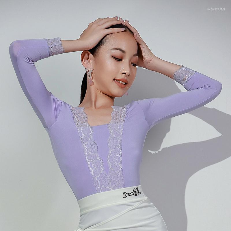 Stage Wear Latin Dance Tops Long Sleeve Blue/Purple Samba Practice Jumpsuit Kids Professional Rumba Clothing Ballroom Costume DWY8110, Purple tops
Stage Wear Latin Dance Tops Long Sleeve Blue/Purple Samba Practice Jumpsuit Kids Professional Rumba Clothing Ballroom Costume DWY8110, Purple tops