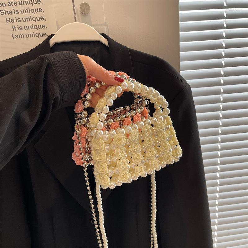 Evening Bags Rose Pearls For Women Handmade Woven Handbags And Purses Flower Shoulder Bag Hollow Crossbody Mini Party Clutch, Pink
Evening Bags Rose Pearls For Women Handmade Woven Handbags And Purses Flower Shoulder Bag Hollow Crossbody Mini Party Clutch, Pink