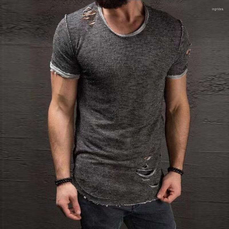 Men's T Shirts Men T-shirt Slim Fit Muscle O-Neck Tops Tees Fashion Summer Hole Casual Short Sleeve Ripped Vintage For Clothes, B004
Men's T Shirts Men T-shirt Slim Fit Muscle O-Neck Tops Tees Fashion Summer Hole Casual Short Sleeve Ripped Vintage For Clothes, B004