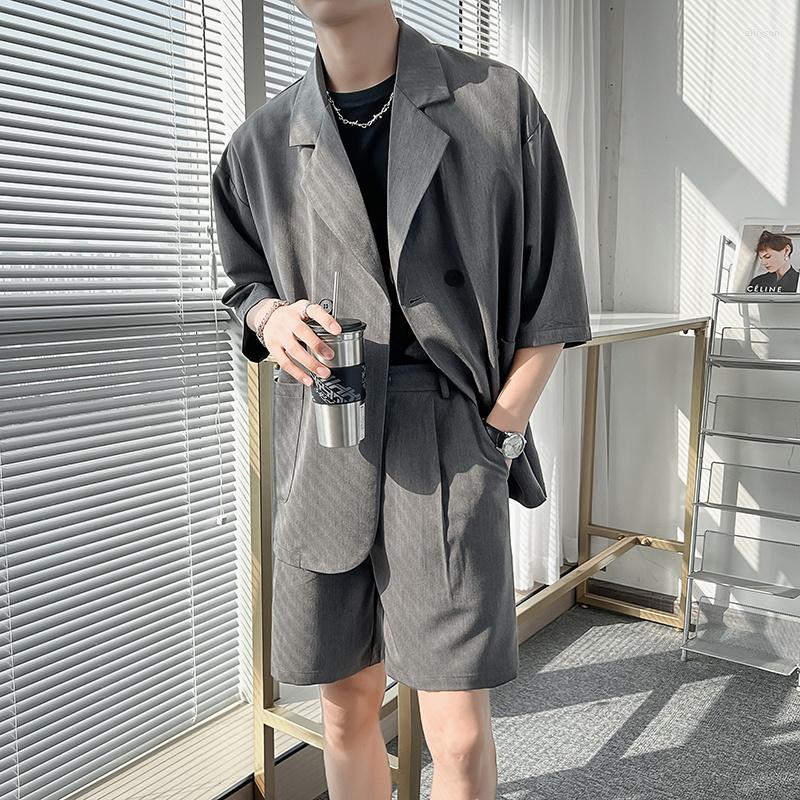 Men's Suits Summer Thin Suit Men Fashion Social Mens Dress Korean Short Sleeved Blazer/Shorts Two Piece Set Office Formal Sets, Black
Men's Suits Summer Thin Suit Men Fashion Social Mens Dress Korean Short Sleeved Blazer/Shorts Two Piece Set Office Formal Sets, Black