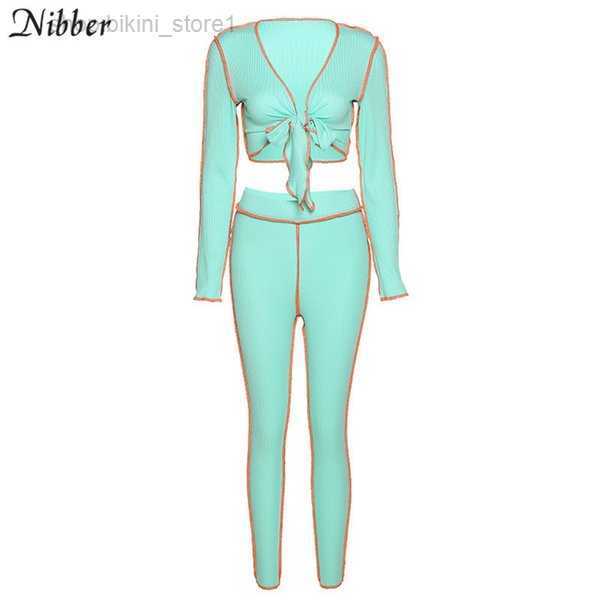 Women's Two Piece Pants Nibeer Ribbed Knitted v Neck Sport Suit Bandage Women Long Sleeve Outfits Crop Top and T200821 2 NAFH, Black
Women's Two Piece Pants Nibeer Ribbed Knitted v Neck Sport Suit Bandage Women Long Sleeve Outfits Crop Top and T200821 2 NAFH, Black
