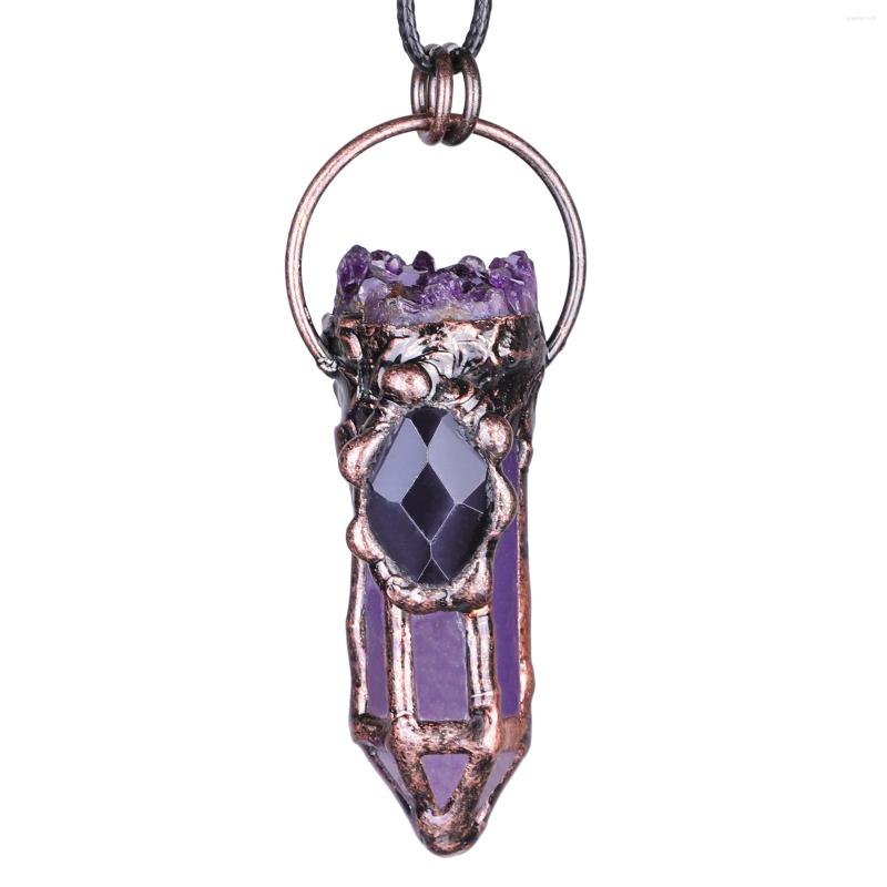 Pendant Necklaces TUMBEELLUWA Natural Raw Amethyst Cluster Rose Quartz Hexagonal Column Reiki Healing Pendulum Charms For Jewelry Making
Pendant Necklaces TUMBEELLUWA Natural Raw Amethyst Cluster Rose Quartz Hexagonal Column Reiki Healing Pendulum Charms For Jewelry Making