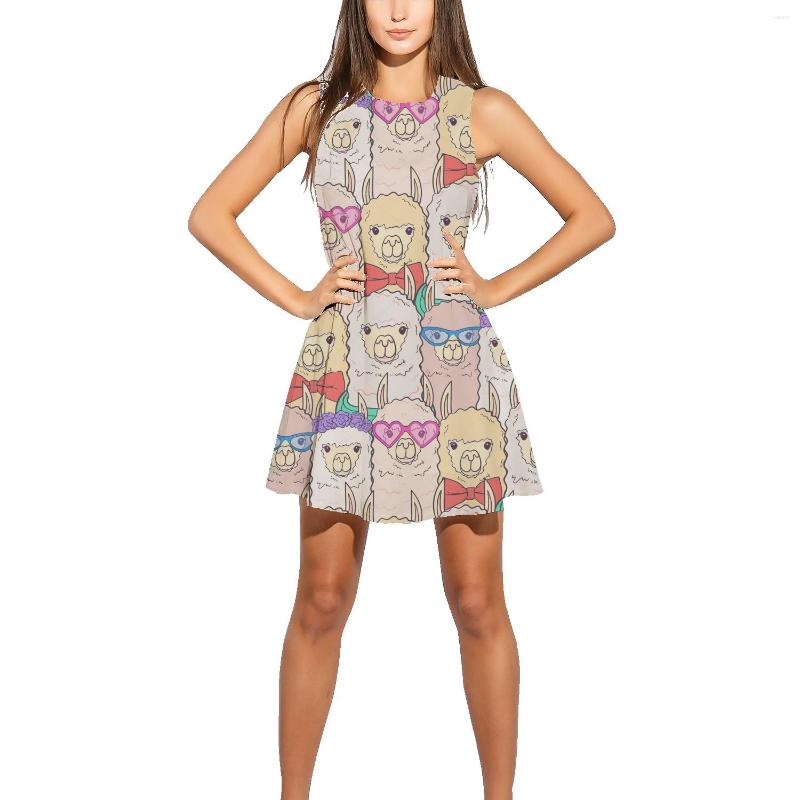 Casual Dresses Cute Cartoon Alpaca Wool 3D Women' Summer Short Sleeveless Round Neck Vest Skirt Pattern Cotton A-line, Gold
Casual Dresses Cute Cartoon Alpaca Wool 3D Women' Summer Short Sleeveless Round Neck Vest Skirt Pattern Cotton A-line, Gold