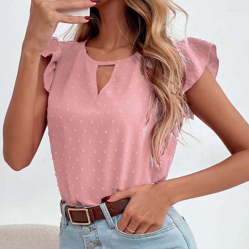 Women' Blouses 2023 Women Shirt Summer Solid Color Sweet Ruffles Fashion Hollow Out O-neck Loose Clothes Office Lady Sleeveless Tops 25809, Pink
Women' Blouses 2023 Women Shirt Summer Solid Color Sweet Ruffles Fashion Hollow Out O-neck Loose Clothes Office Lady Sleeveless Tops 25809, Pink